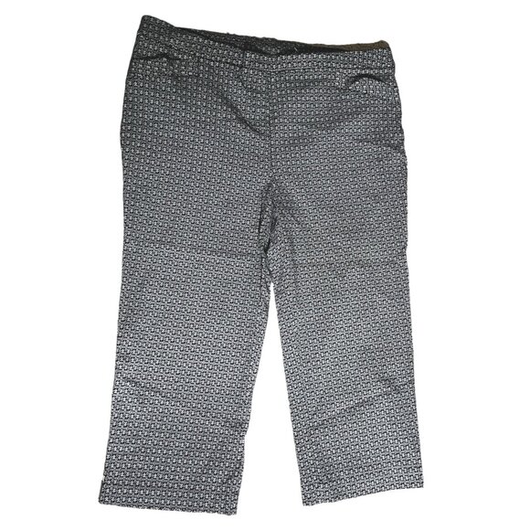 Prophecy Pants - Prophecy Geometric Pull On Capri Pants Sz 14 Womens (Large) Black & White Pocket